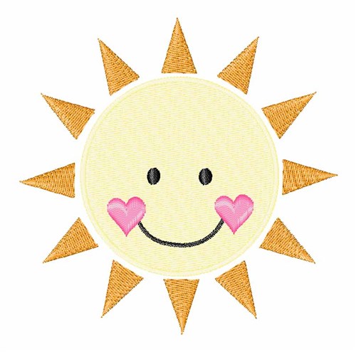 Happy Sun Machine Embroidery Design