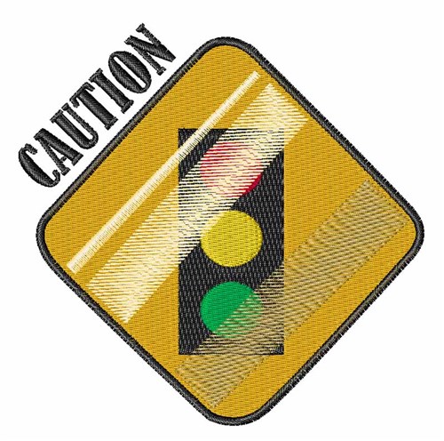 Caution Sign Machine Embroidery Design