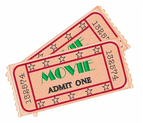 Movie Ticket Machine Embroidery Design