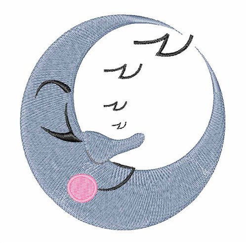 Sleepy Moon Machine Embroidery Design