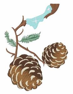 Picture of Winter Pine Cone Machine Embroidery Design