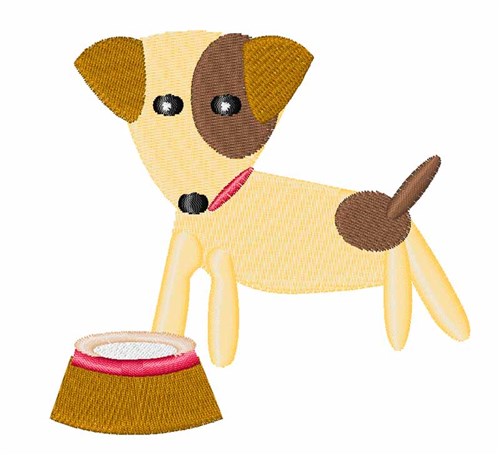 Dog & Bowl Machine Embroidery Design