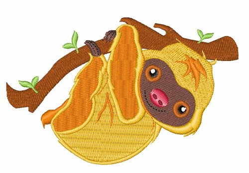 Tree Sloth Machine Embroidery Design