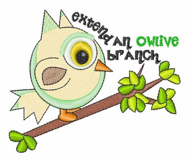 Picture of Owlive Branch Machine Embroidery Design