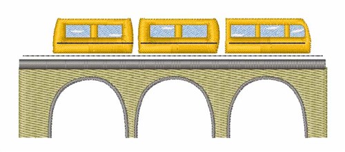 Train On Bridge Machine Embroidery Design