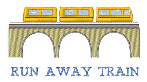 Run Away Train Machine Embroidery Design