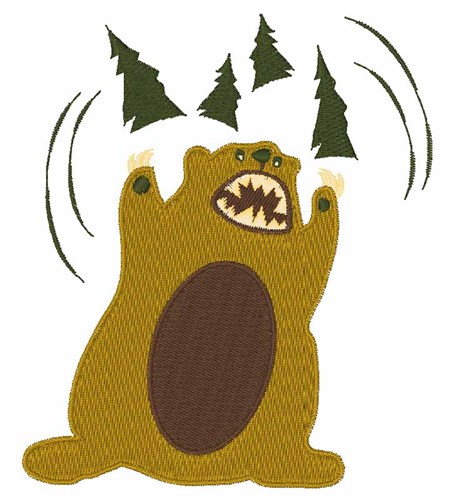 Angry Bear Machine Embroidery Design