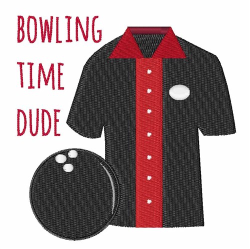 Bowling Time Machine Embroidery Design