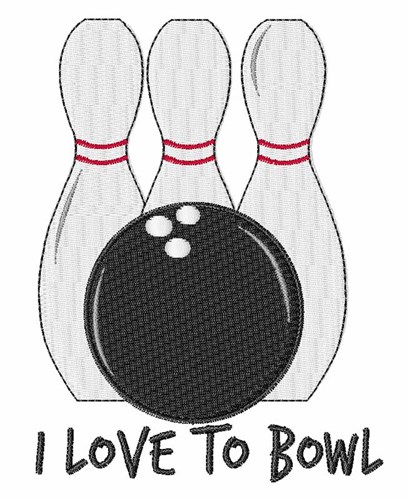 Love To Bowl Machine Embroidery Design