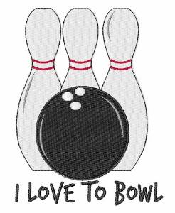 Picture of Love To Bowl Machine Embroidery Design