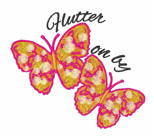 Flutter On By Machine Embroidery Design