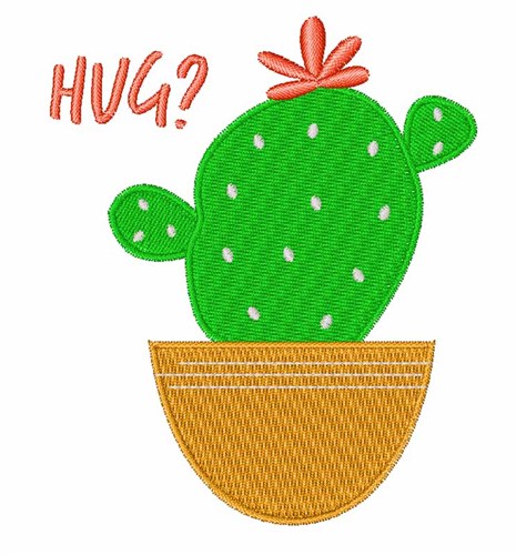Cactus Hug Machine Embroidery Design