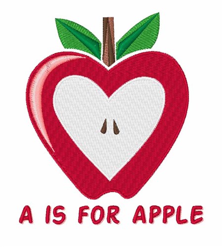 A For Apple Machine Embroidery Design