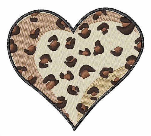 Leopard Heart Machine Embroidery Design