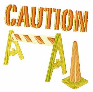 Picture of Caution Machine Embroidery Design