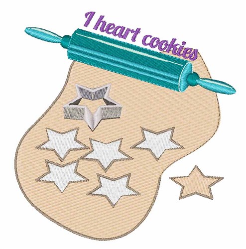 I Heart Cookies Machine Embroidery Design