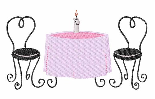 Dinner Table Machine Embroidery Design
