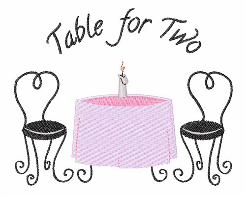 Table For Two Machine Embroidery Design