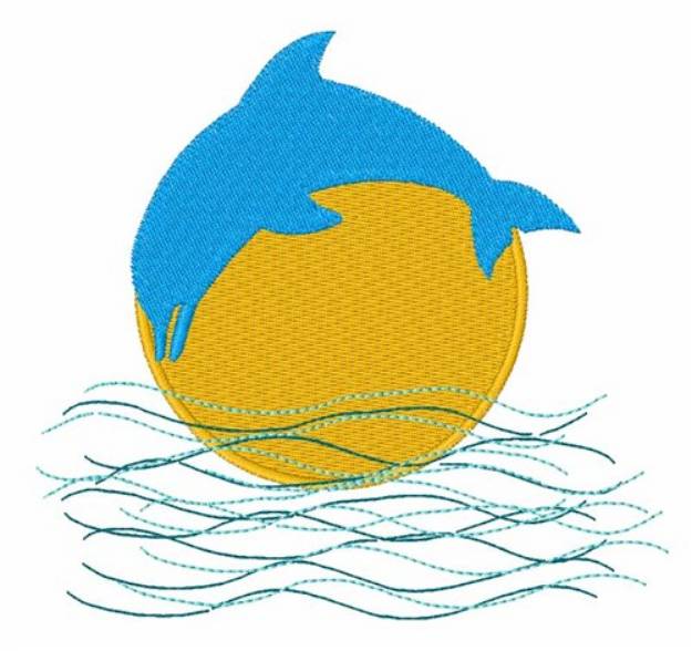 Picture of Dolphin Jump Machine Embroidery Design