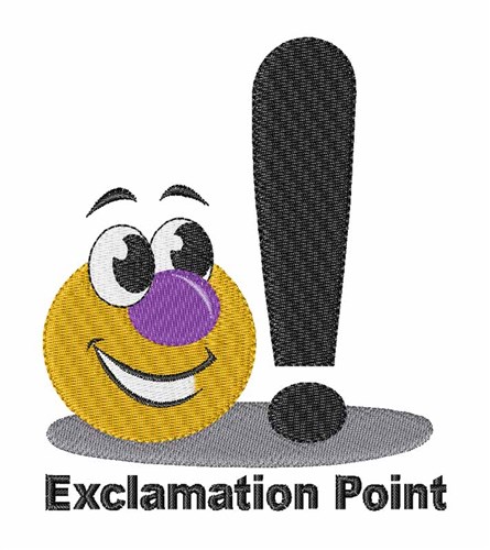 Exclamation Point Machine Embroidery Design