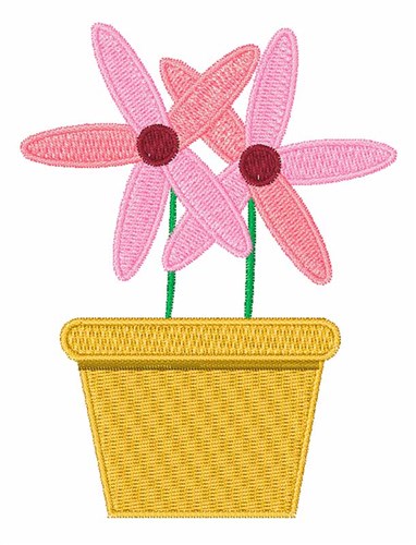 Flower Pot Machine Embroidery Design