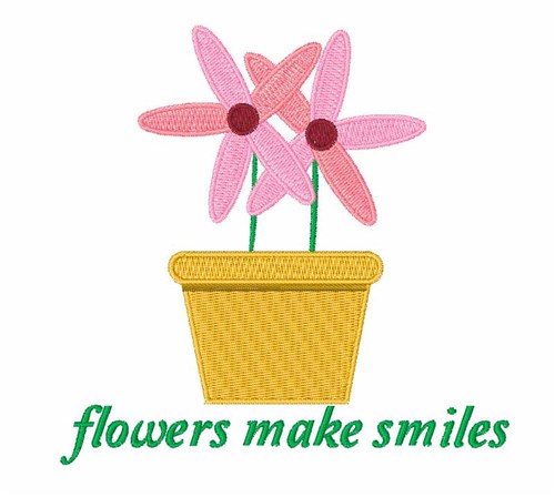 Flowers Make Smiles Machine Embroidery Design