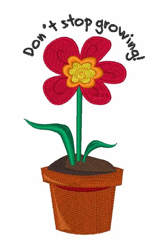 Growing Flower Machine Embroidery Design