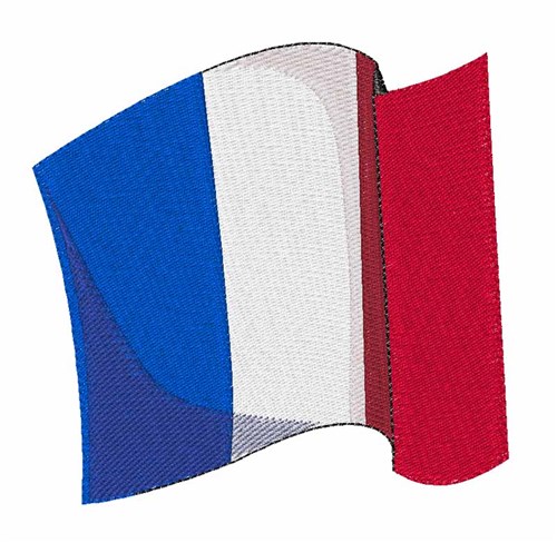 French Flag Machine Embroidery Design