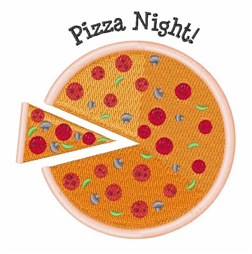 Pizza Night Machine Embroidery Design