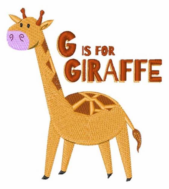Picture of G for Giraffe Machine Embroidery Design