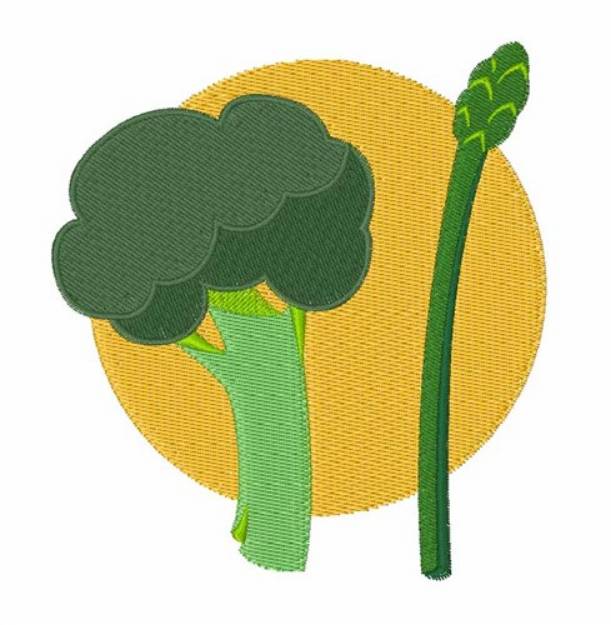 Picture of Broccoli Asparagus Machine Embroidery Design