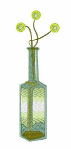 Picture of Flower Bottle Machine Embroidery Design