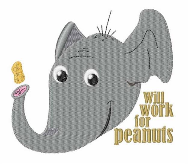 Picture of Elephant Peanut Machine Embroidery Design