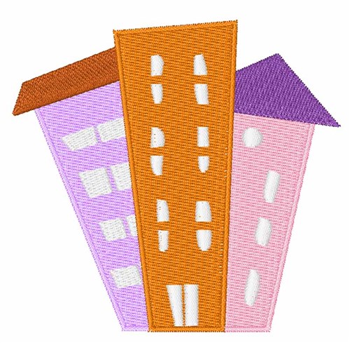Apartment Buildings Machine Embroidery Design