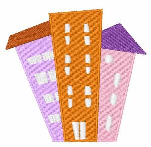 Picture of Apartment Buildings Machine Embroidery Design