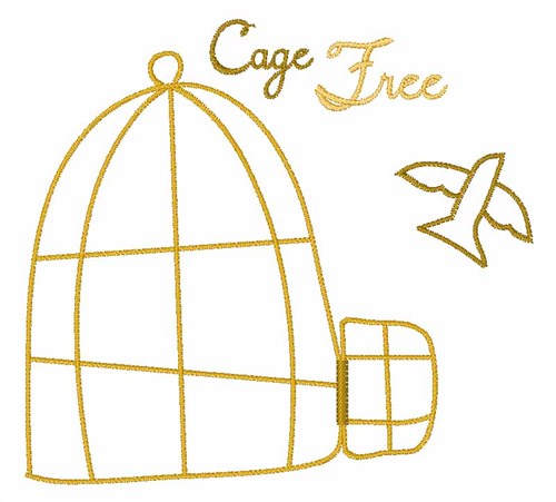 Cage Free Machine Embroidery Design