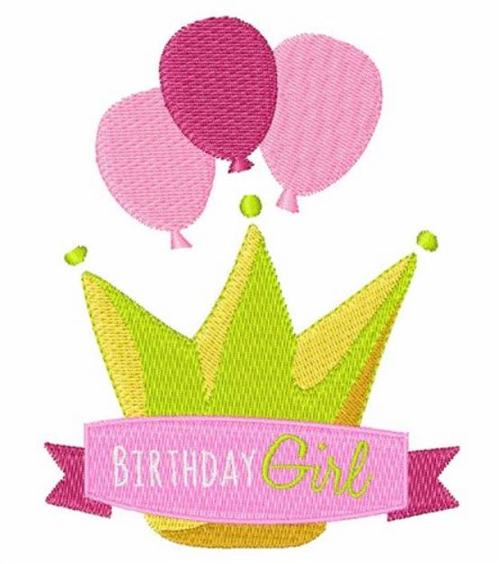 Picture of Girls Birthday Banner Machine Embroidery Design