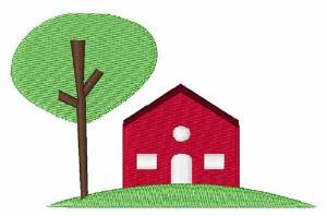 Picture of Red House Machine Embroidery Design
