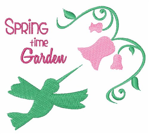 Spring Time Garden Machine Embroidery Design
