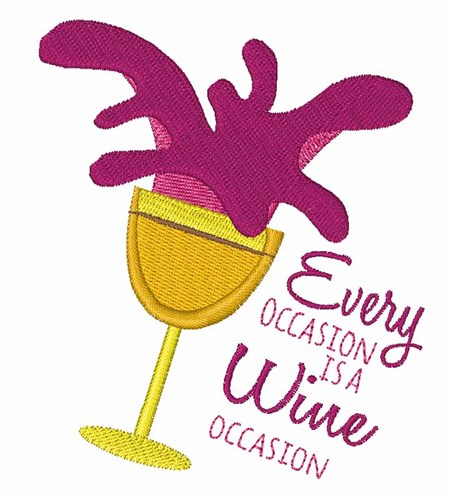Wine Occasion Machine Embroidery Design
