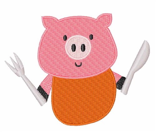 Eating Pig Machine Embroidery Design