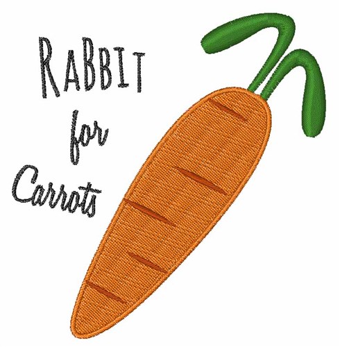 Rabbit For Carrots Machine Embroidery Design