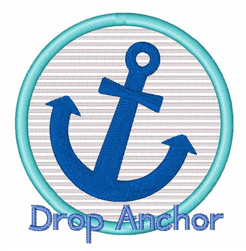 Drop Anchor Machine Embroidery Design