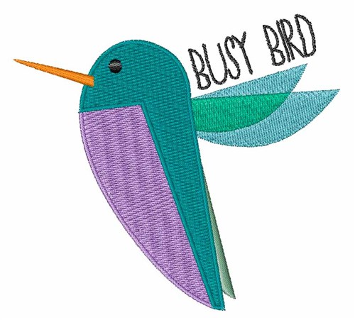 Busy Bird Machine Embroidery Design