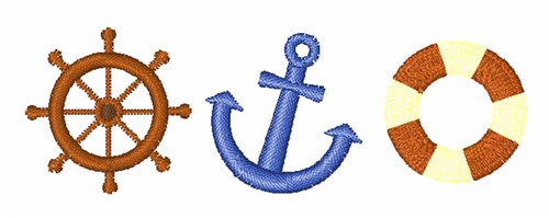 Nautical Icons Machine Embroidery Design