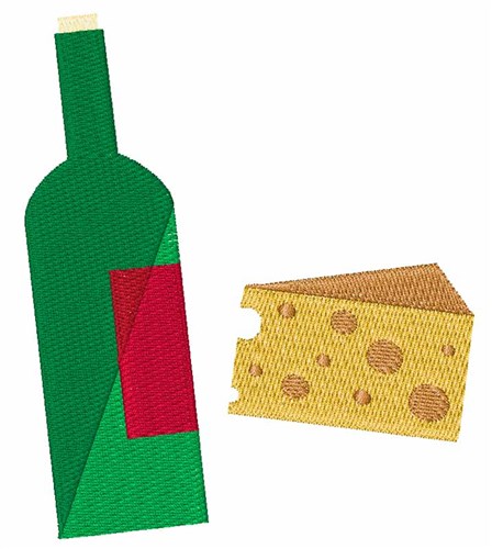 Wine And Cheese Machine Embroidery Design