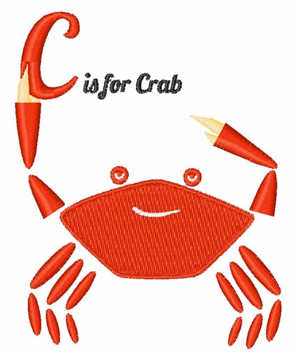 C Is For Crab Machine Embroidery Design