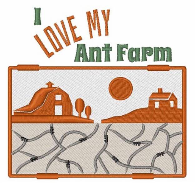 Picture of Love My Ant Farm Machine Embroidery Design