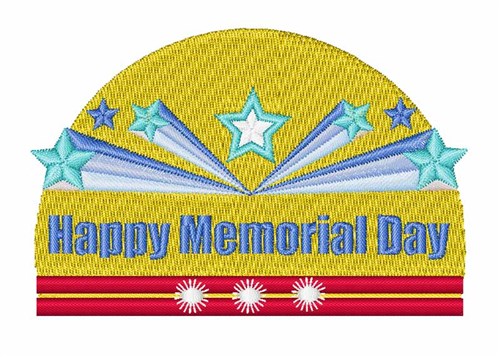 Happy Memorial Day Machine Embroidery Design