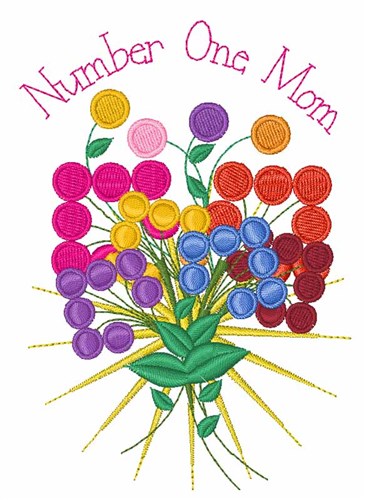 Number One Mom Machine Embroidery Design